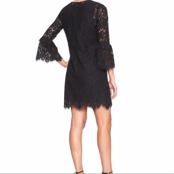 Banana Republic black lace bell sleeve dress - Picture 2 of 8